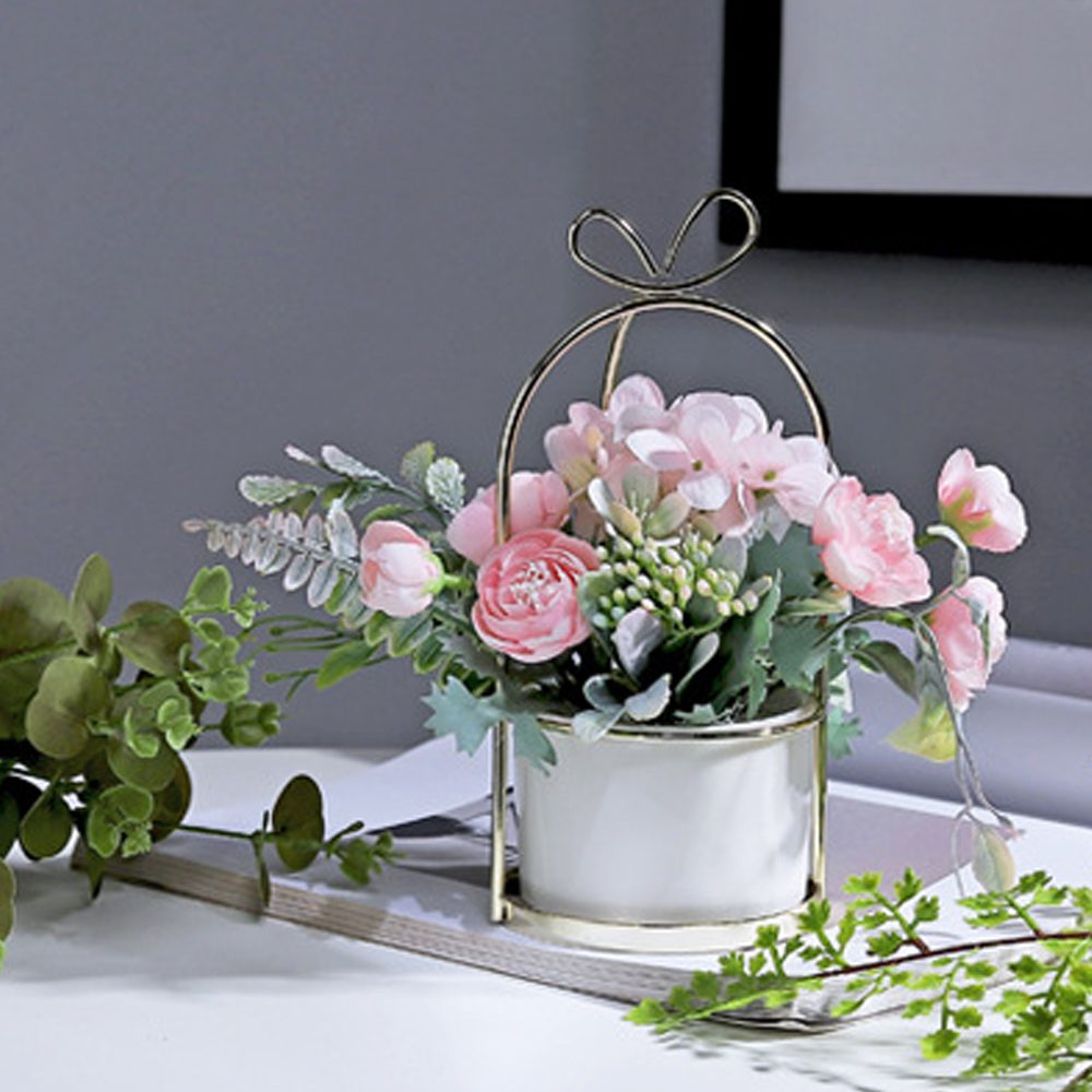 플로아 라넌큘러스 조화 화분(핑크) 인테리어조화