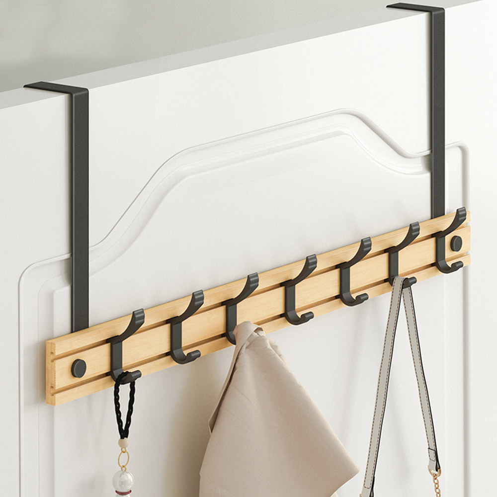 대나무 무타공 2단 7구 도어후크 (우드)