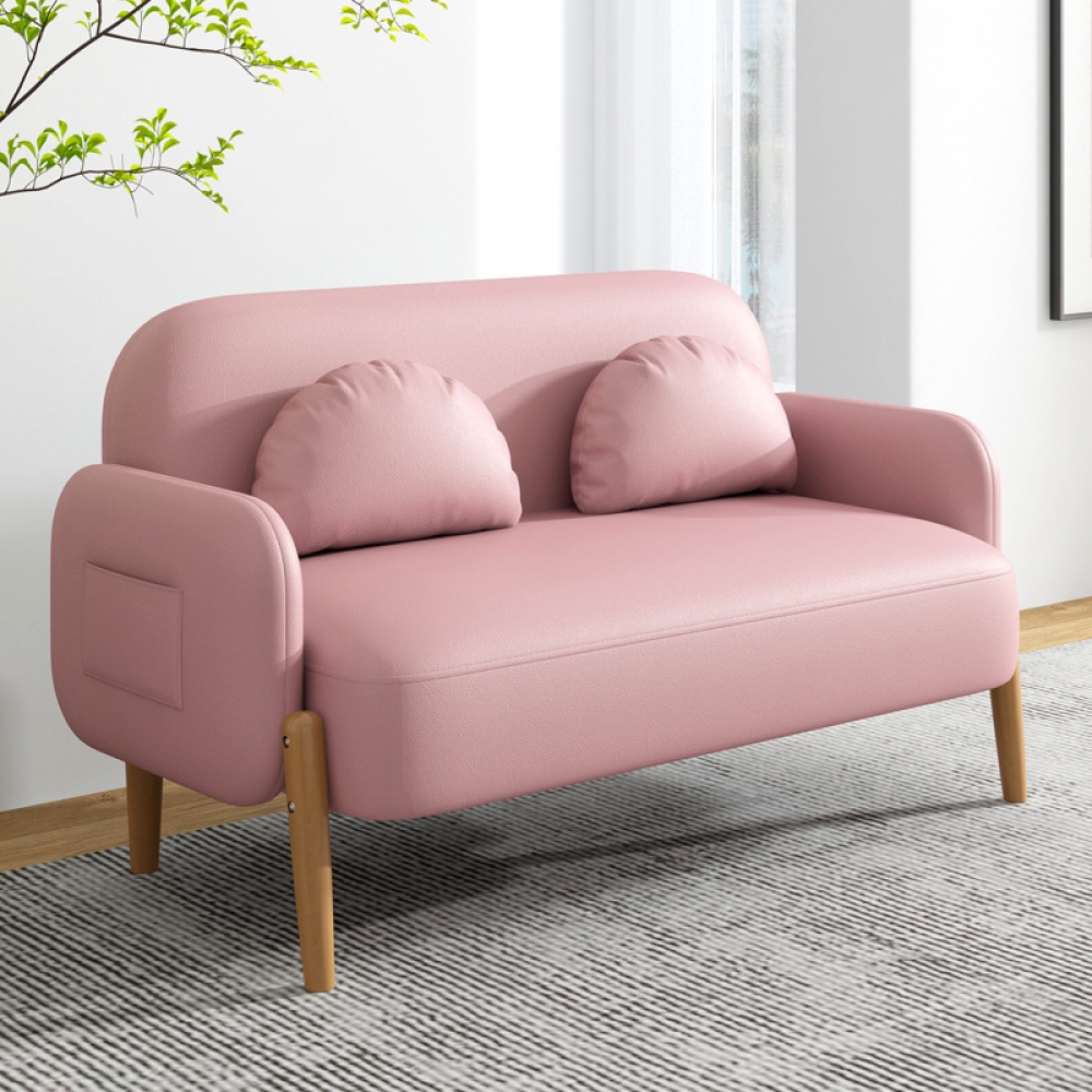 2인용 거실 패브릭 소파 (108cm) (핑크)