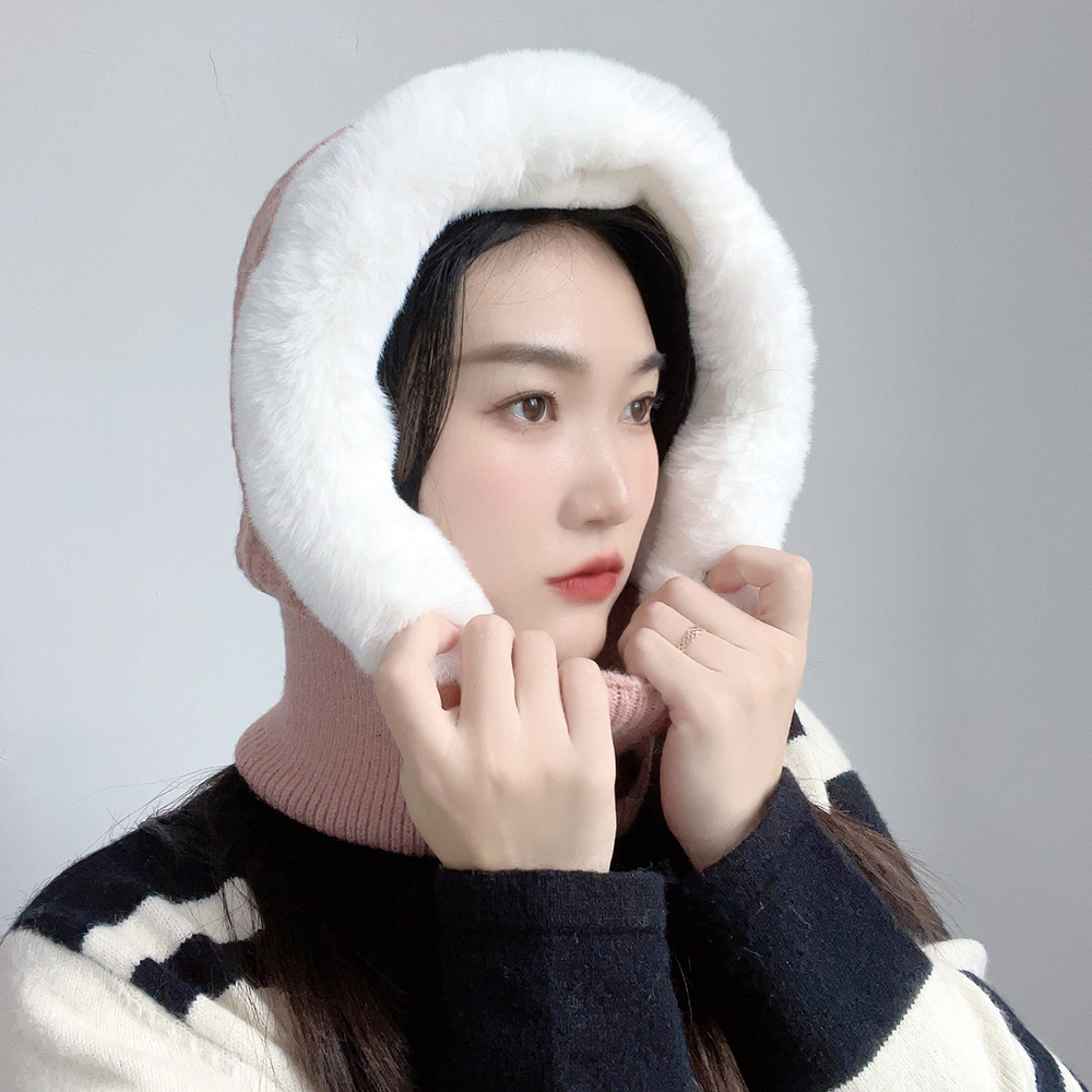 더블단추 니트 후드 넥워머 바라클라바 겨울넥워머