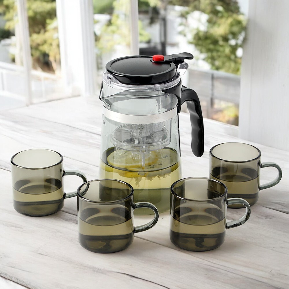 로하티 웰링 버튼 드롭 차포트 찻잔세트 4인 다기세트