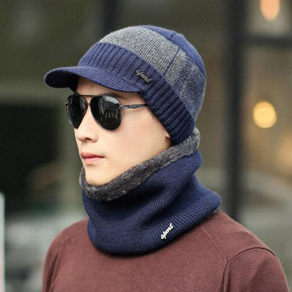 베이스 넥워머 니트모자(네이이) 목도리 모자세트